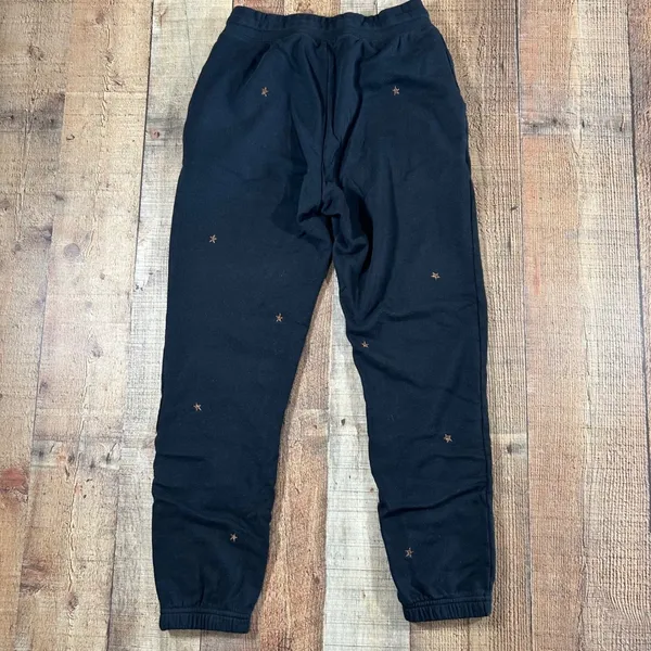 Rails Kingston Jogger Sweatpants XS Black Bronze Star Embroidery Cotton Modal - Image 8