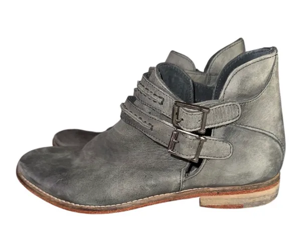 Free People Braeburn Leather Boho Booties Ankle Boots Size 37 7 - Image 3