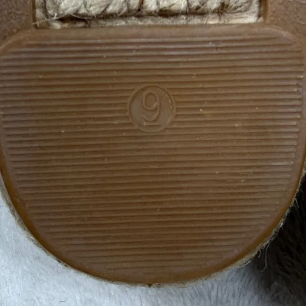 Tory Burch Striped Canvas Espadrille Flats Cream Blue Brown Slip On Shoes 9 - Image 11