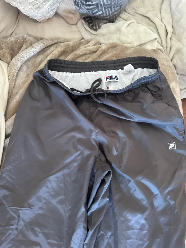 Fila grey loose fit wide leg baggy unisex joggers - Image 3