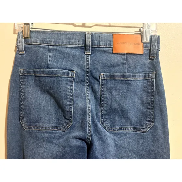 Lucky‎ Brand Stevie High Rise Flare Jeans Womens 4/27 Blue Excellent Seam Detail - Image 8