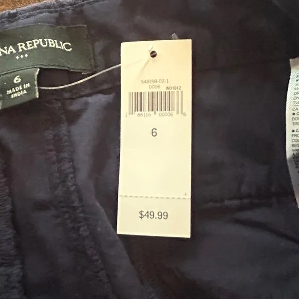 Banana Republic Eyelet Shorts Womens 6‎ Navy Blue Cotton Embroidered Summer - Image 3