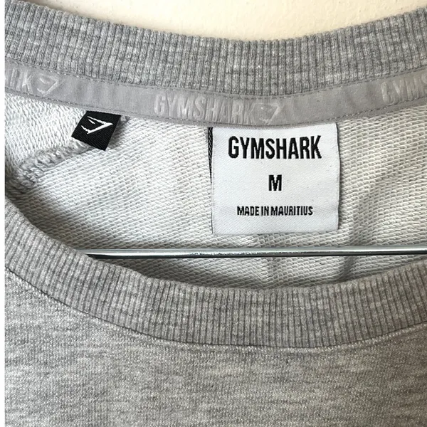 Gymshark Gray Cropped Long Sleeve Athletic Top Sweatshirt‎ Women's Size M - Image 4