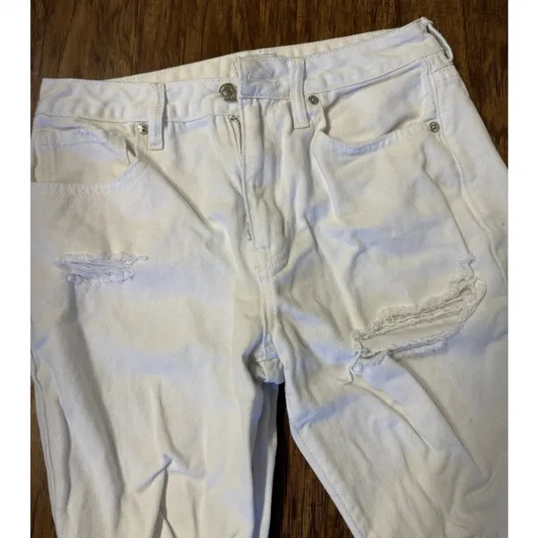 White straight leg ripped jeans Size 27 - Image 2
