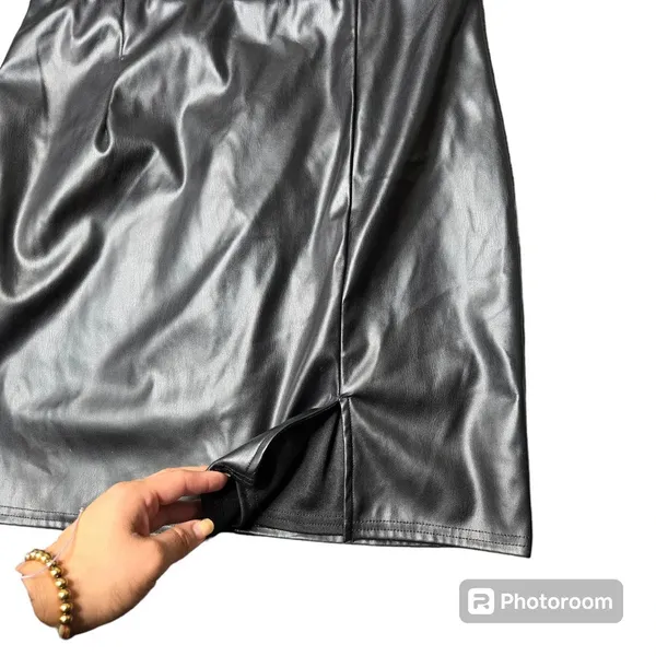 Lulus Highly Favored‎ Black Vegan Leather One-Shoulder Mini Dress - Image 4