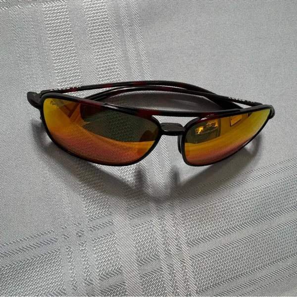Maui Jim Black Sunglasses with Orange Lenses‎ - Image 3