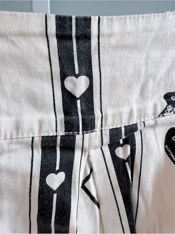 Rock Steady Cream Black Novelty Print Skirt Rockabilly Pinup XL - Image 10