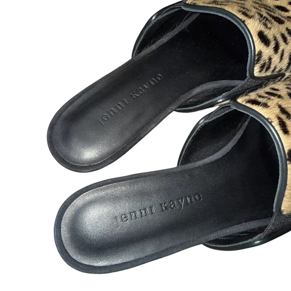 Jenni Kayne Mule‎ Slides Womens 37 Leopard Calf Hair Pointed Toe Flats Excellent - Image 3