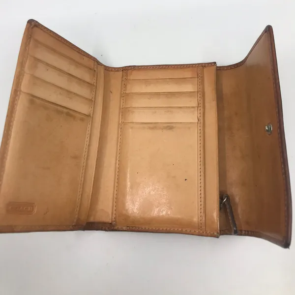 COACH Brown C Signature Design Leather Wallet - Image 4