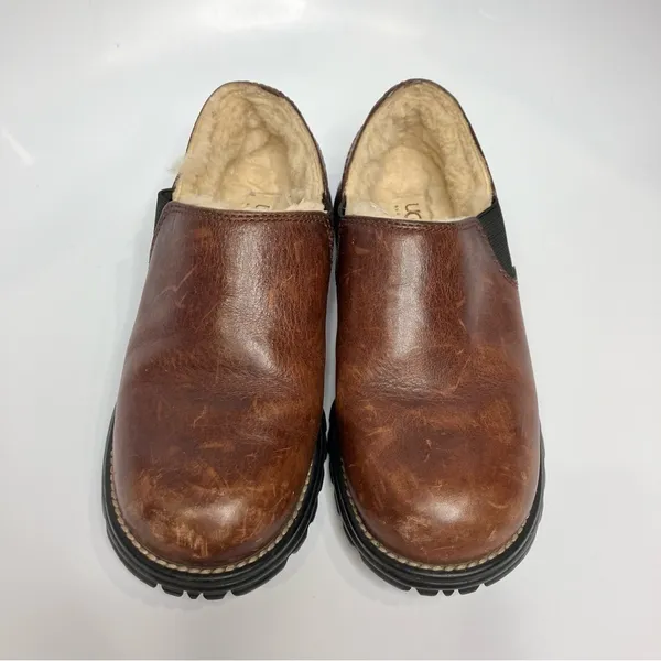 UGG‎ leather loafers shearling lined slip on shoes size 6 - Image 6