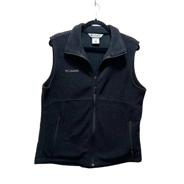 Victoria's Secret Columbia Sleeveless Black Benton Springs Fleece Full Zip Vest Layers Size Large - Image 2