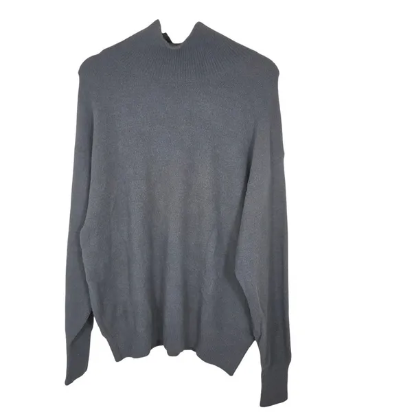 Aritzia Wilfred Free Gray Fuzzy Mock Neck Sweater M NWT Oversized Pullover - Image 2