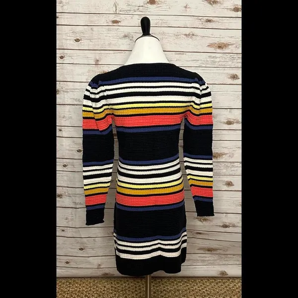 Free People multicolored Gidget sweater striped V-neck minidress Size XS - Image 5