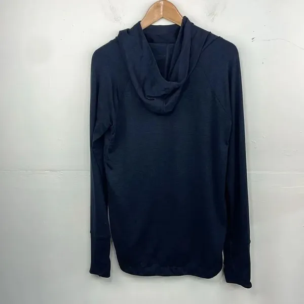 Athleta Dark Blue Hooded Long Sleeve Top women’s size Small - Image 6