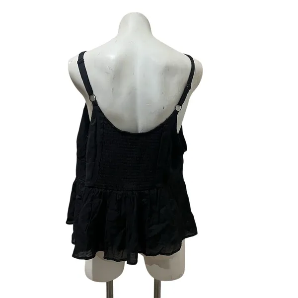 Torrid Tank Top Womens Size 2 Plus Black Tie-Front Peplum Cami V-Neck - Image 5
