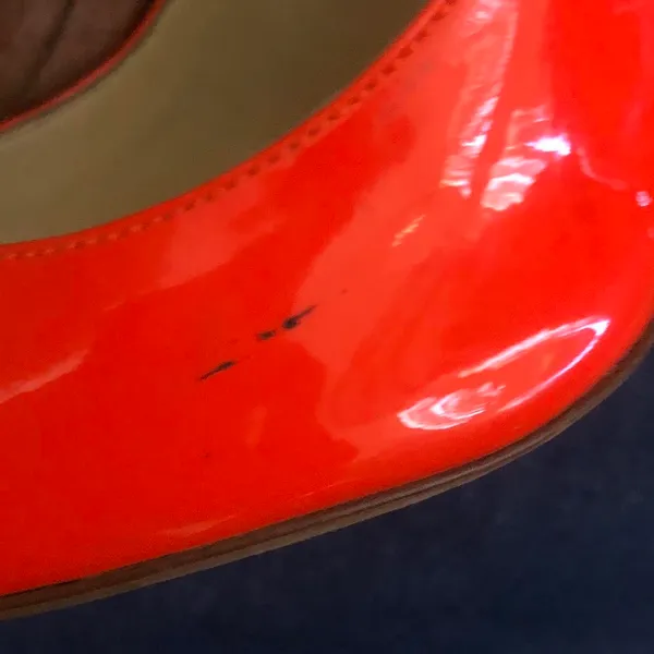 Jimmy Choo Abel Neon Orange Patent Leather Stiletto Heels Pumps Pointed Toe #office siren #corporate EUR 37 / US 7 - Image 8
