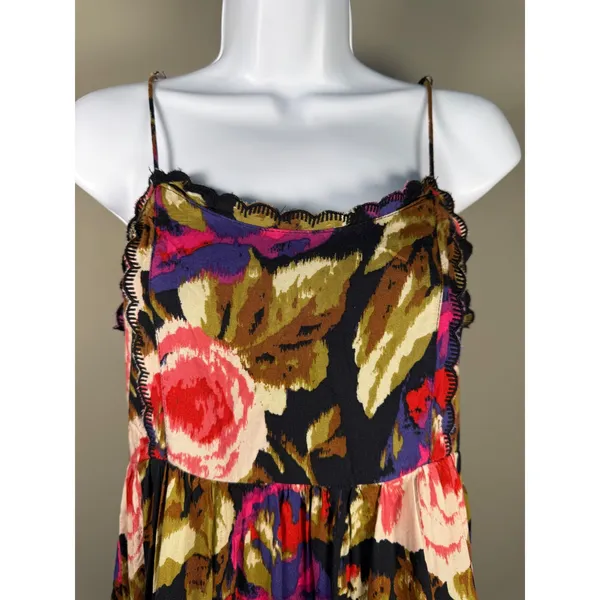 Urban Outfitters‎ Floral Babydoll Mini Dress XS Boho Cottagecore Tiered Cami - Image 2