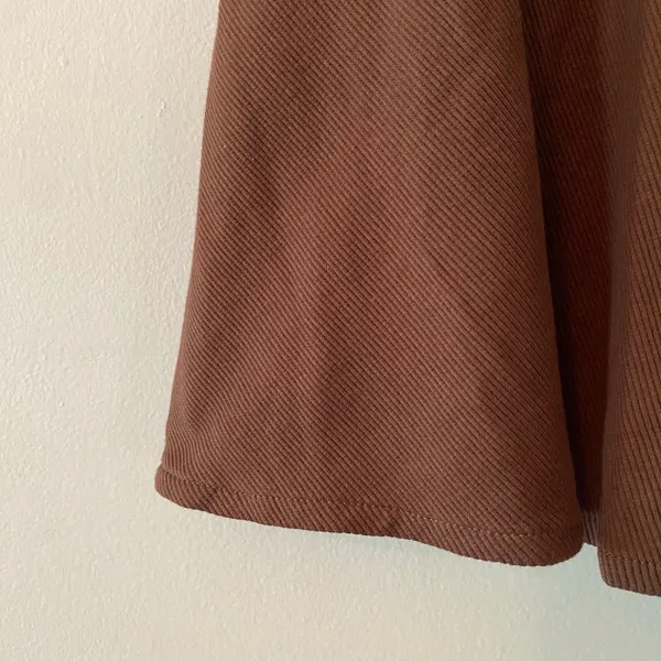 NWT Free People Chocolate Brown Ribbed Blouse Cap Sleeve Peplum Women size Small - Image 4