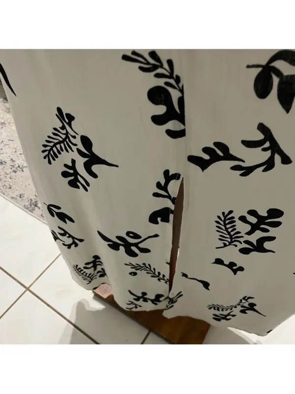 Paper Heart White & Black Floral Linen Maxi Dress - Image 7