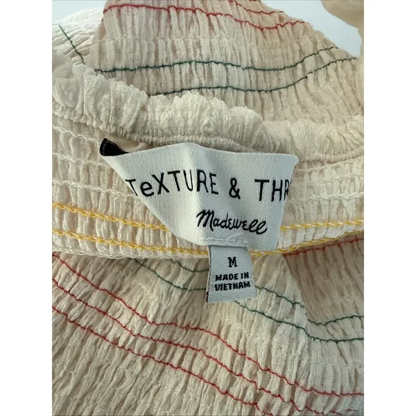 Madewell Tank top Scrunch Blouse Ivory Size M Boho - Image 6
