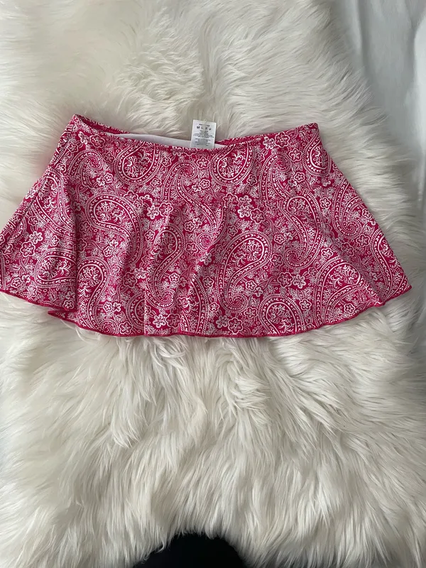 Lands End Flounce Swim Skirt Pink White - Image 4