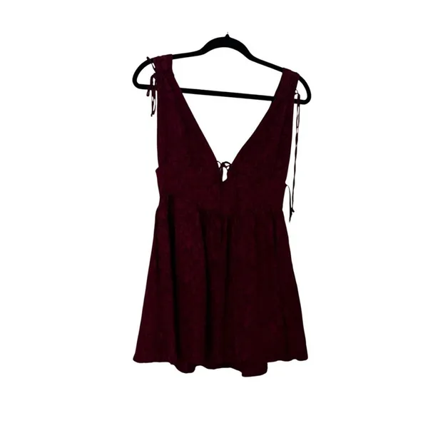 For Love & Lemons Janet Mini Dress Size S Maroon Red - Image 5