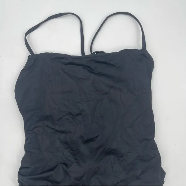 Good American NEW Swimsuit Medium One Piece Shine Barely There Black Tie NWOT - Image 8