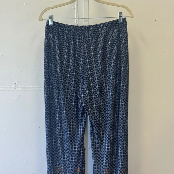 Dressbarn Paisley Border Print Wide Leg Stretch Pants Size Medium Boho Festival - Image 5