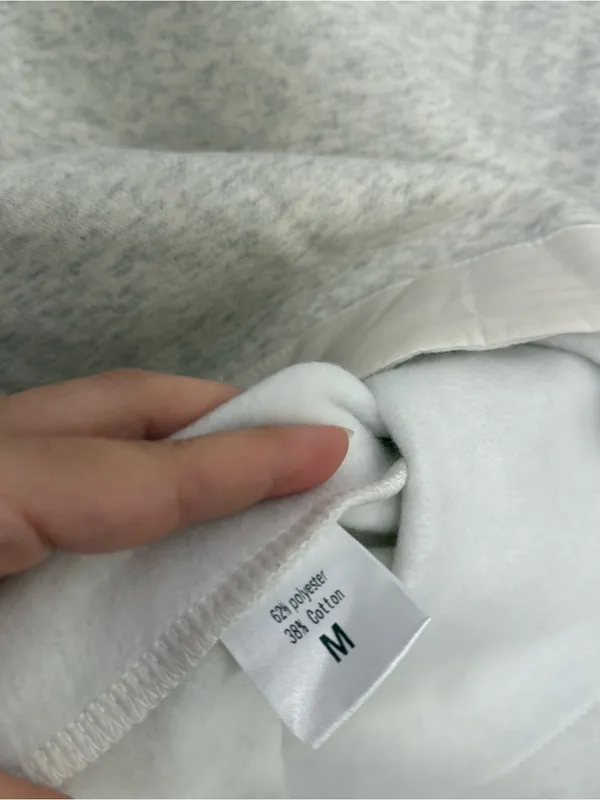 NEW Side Tie Crewneck Sweatshirt Balloon Sleeves Gray Medium - Image 4