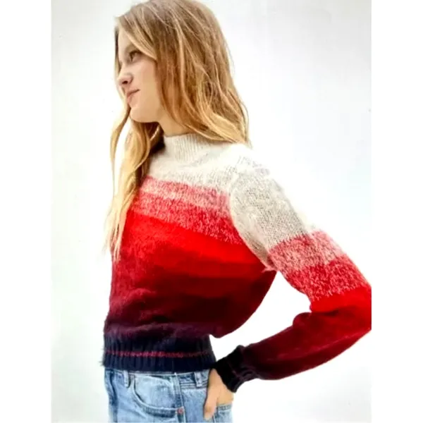 Red Ombre Long Sleeve Mock Neck Soft American Eagle Outfitters Sweater size M - Image 4