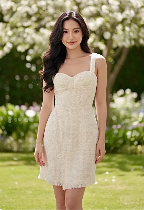Tweed cream small nwot dress white - Image 2