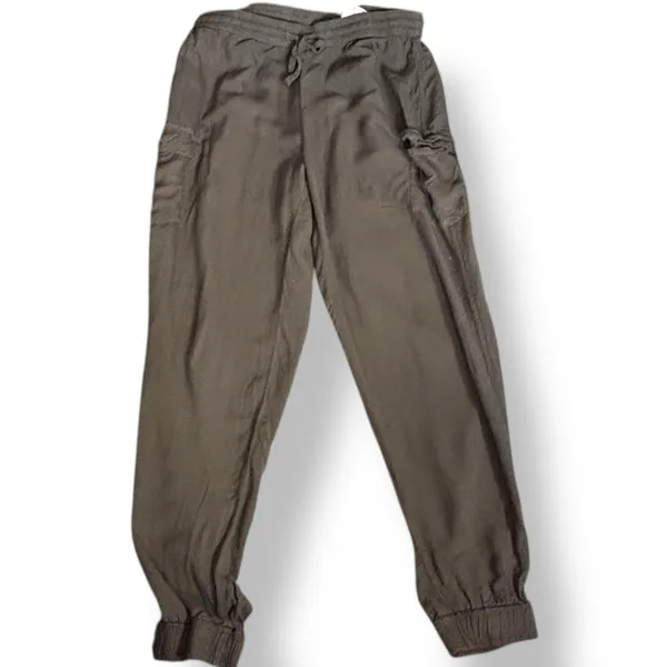 Abercrombie‎ & Fitch Olive Joggers Cargo Pockets Elastic Waist Pants Size Medium - Image 5