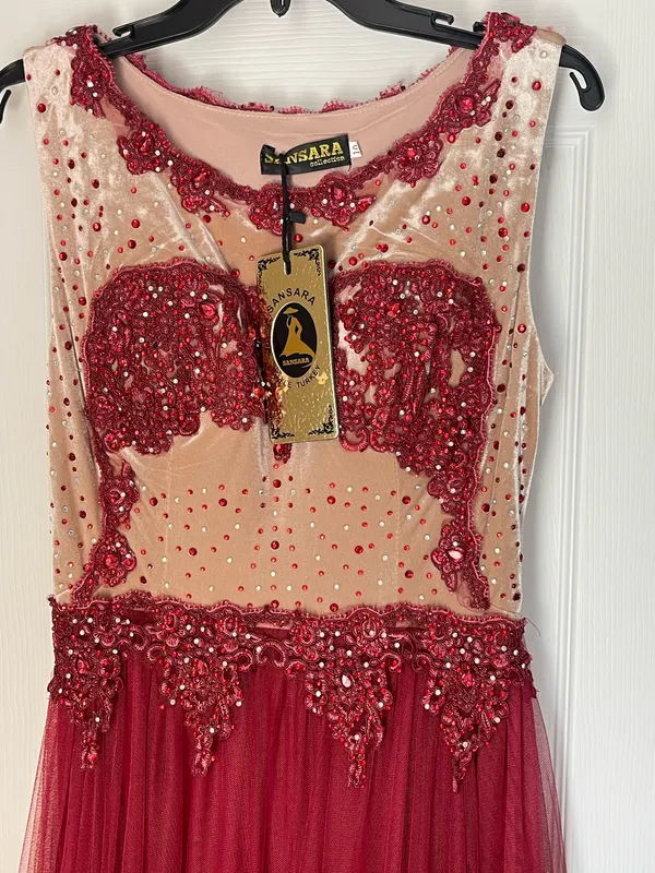NWT Burgundy Whimsigoth Homecoming Gown Size 10 - Image 2
