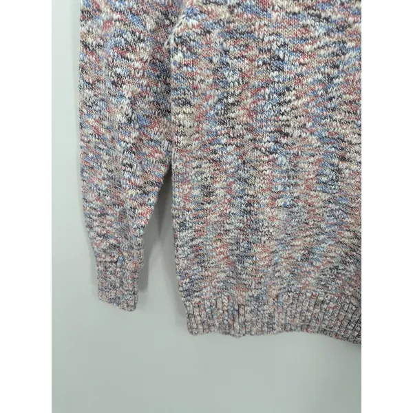 L.L.‎ Bean Pink Speckle Mock Neck Pullover Sweater 100% Cotton Womens Small FN21 - Image 4