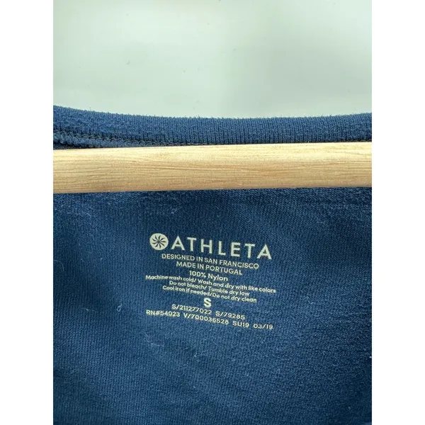 Athleta Foothill Crew Neck Split Back‎ Blue Tank Top Women's Size Small S - Image 6