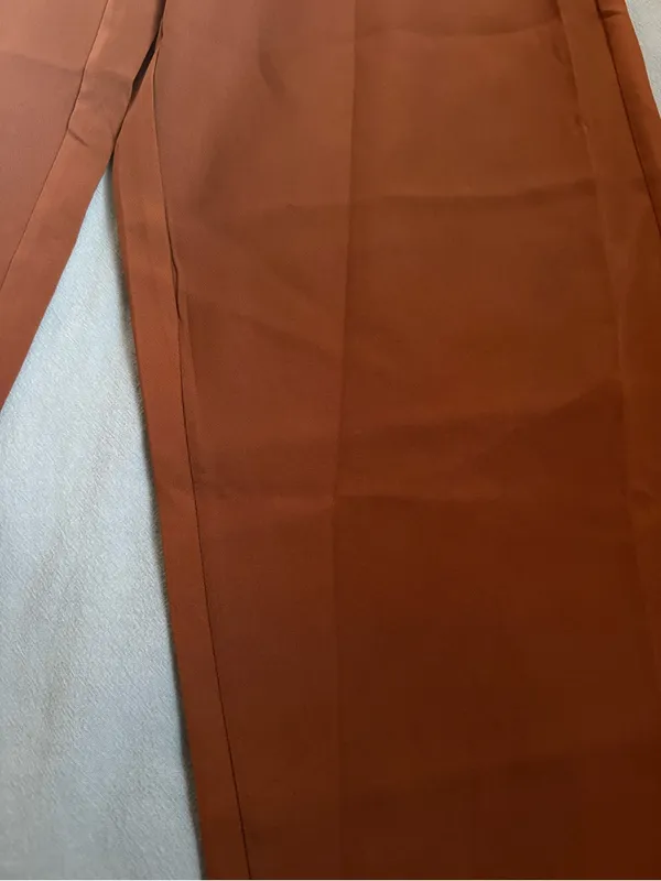 SHEIN Wide-Leg High-Rise Pants in Burnt Orange - Image 2