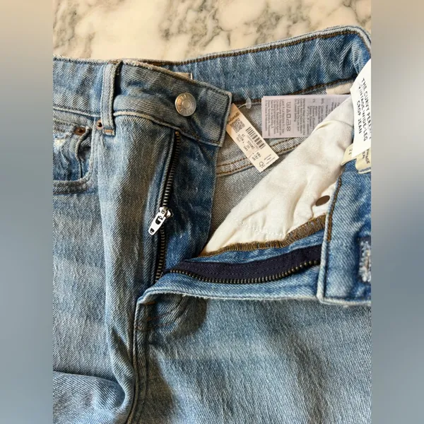 NWT Madewell curvy vintage jeans wide leg cropped 24 broken zipper needs replace - Image 9