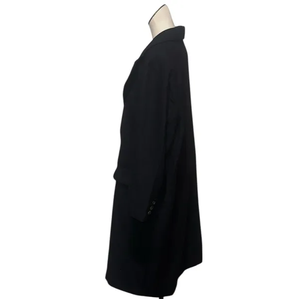 NEW Black Oversized Double-Breasted Blazer Coat Classic Tailored 1X Wool Blend - Image 3