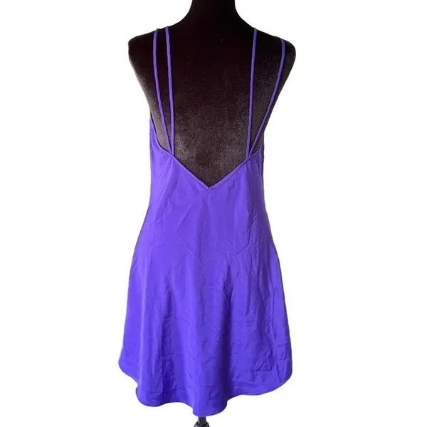 Vintage Purple VS Gold Label Deep V Lace Slip Dress Dark Fairy Whimsigoth 90s - Image 7