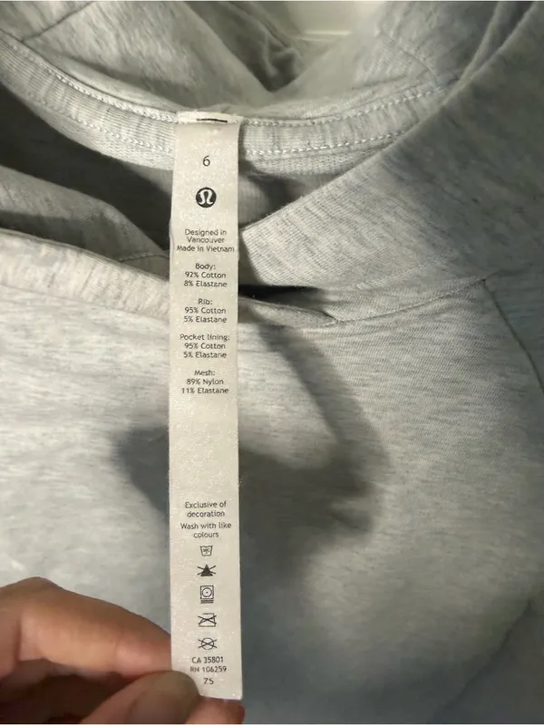 Lululemon Scuba Pullover Hoodie Size 6 Light Heather Gray Sweatshirt - Image 2