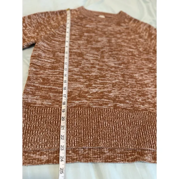 NWOT A New Day Sz: M Burnt Orange Speckle Crew Neck Boxy Wide Hem soft Sweater - Image 4