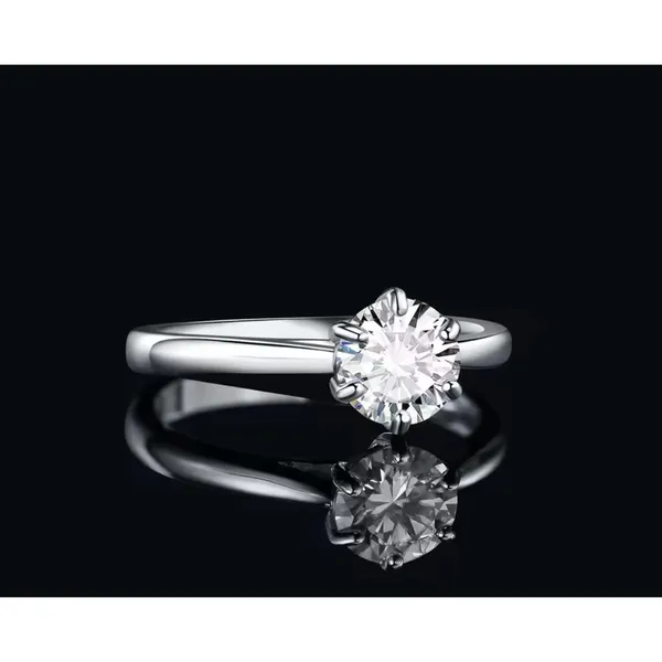 Boutique 1ct Solitaire Platinum Simulated Diamond Engagement Wedding Ring,‎ Size 6 NEW - Image 10