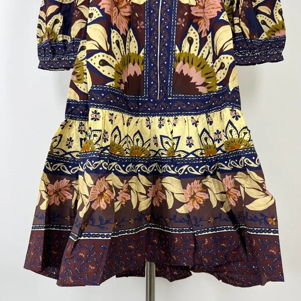 NWOT Farm Rio Ainika Chill Mini Dress Floral Womens Sz XXS Puff sleeves ruffle - Image 5