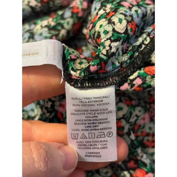 LOFT Floral Print Smocked Waist Ruffle Hem Mini Skirt Women's Size M - Image 5
