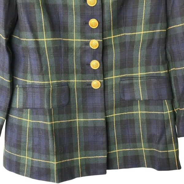 Embassy Row 2P VTG pure wool Plaid Tartan oxford timeless blazer - Image 5