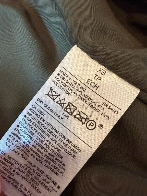 Old Navy Green Soft Brushed Long Moto Asymmetrical Zip Jacket Coat XS - C54-171 - Image 5