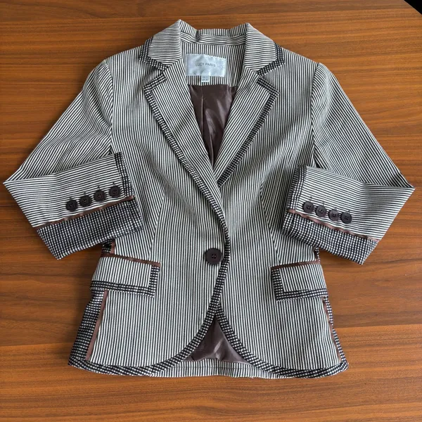 Lucy Paris Striped Blazer S Pinstripe Y2K Academia Preppy Fall Riding Jacket - Image 14
