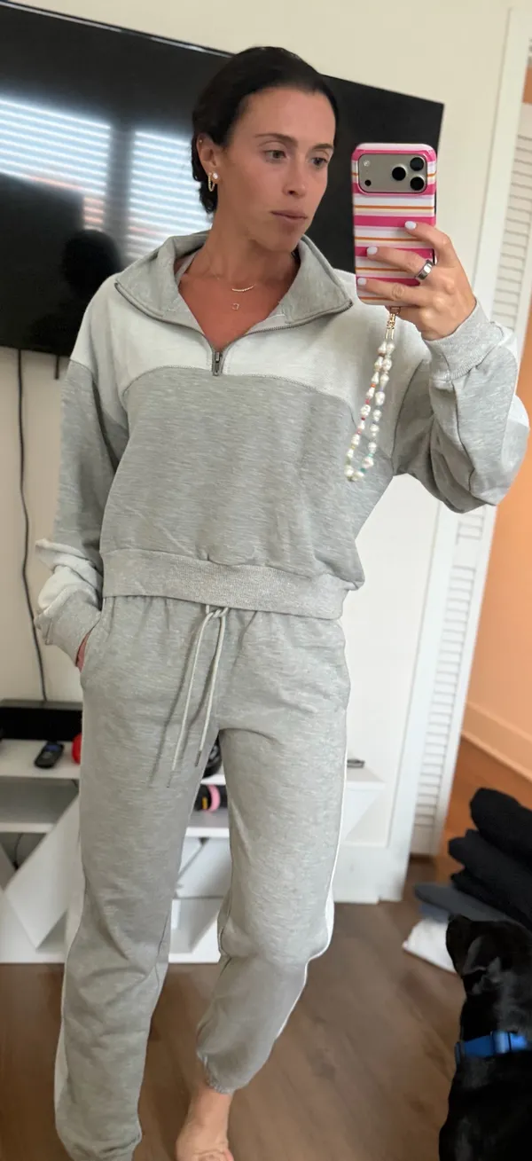 Sweatpants and Quarterzip Set Gray - Image 3