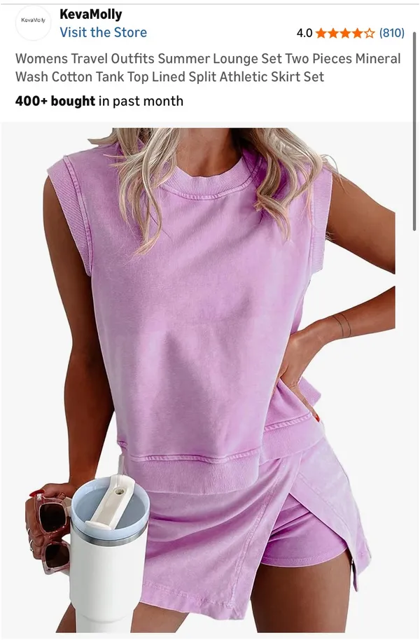 Lilac lounge skort set Purple Size M - Image 3