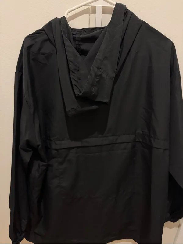 Calvin Klein Black Hooded Zip Windbreaker with added Gold Crest Patch used - Image 5